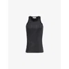 Attico Knitted Ribbed Vest In Black