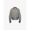 Attico Grey Bomber Jacket With Front Zip Closure And One Zipped Pocket On The Sleeve In Tech Fabric Woman In Gray