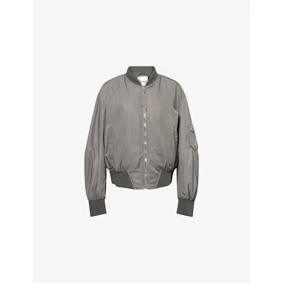 Attico Womens Grey Padded Relaxed-fit Woven Jacket In Gray