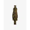 Attico Python Printed Viscose Blend Mini Dress In Multi