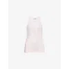 Attico Womens Pink Crystal-embellished Ribbed Cotton Tank Top In Pink
