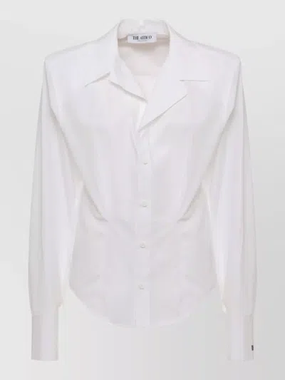 Attico Womens Tailored Shirt High Low Hem In White