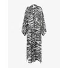 Attico Womens Zebra-print Cotton-muslin Kaftan White/black