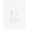 Attico Womens White Crystal-embellished Ribbed Cotton Tank Top In White