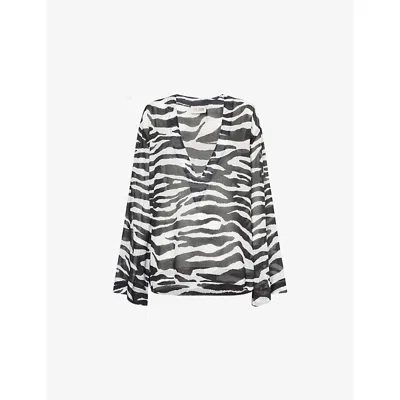 Attico White And Black Blouse In Black/white