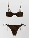 Attico Brown And Darck Green Bikini Set In Green