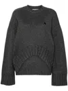 Attico Asymmetric Wool Cashmere Sweater In Gray