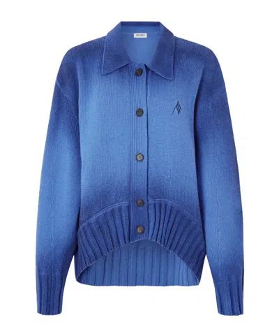 Attico Wool And Cashmere-blend Cardigan In Blue
