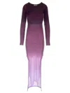 Attico Reversible Colorblocked Midi Dress In Violet