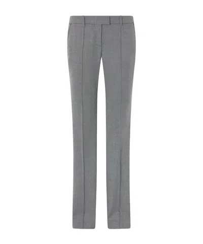 Attico Wool And Cotton-blend Straight-leg Pants In Gray