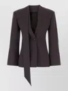 Attico Wool Blazer Structured Tailoring Open Front In Purple