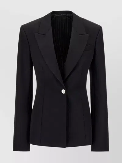 Attico Wool Blazer With Peak Lapels And Slit