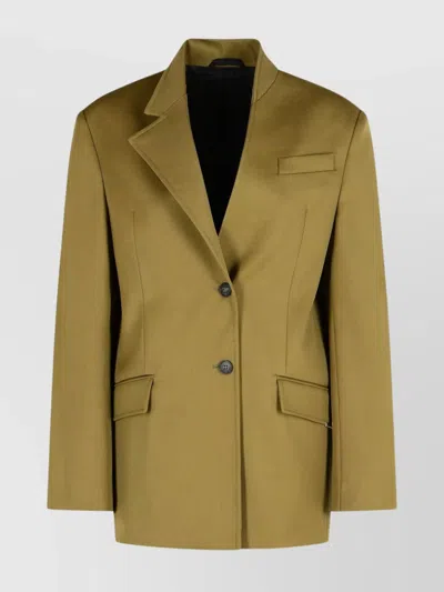 Attico Wool Blazer With Vent And Pockets In Brown
