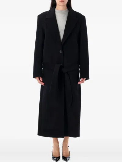 ATTICO WOOL-BLEND BELTED COAT