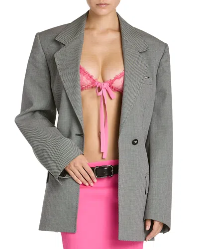 Attico Wool Blend Blazer In Gray