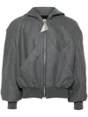 Attico Wool-blend Bomber Jacket In グレー