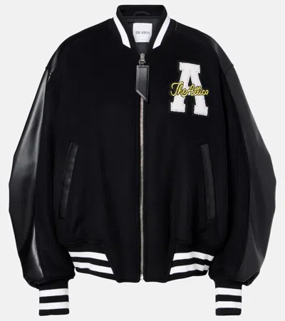 Attico Wool-blend Fleece Blouson In Black