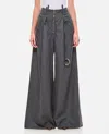 Shop Attico Dark Grey Wool Blend Palazzo Pant