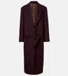 Attico Wool-blend Twill Coat In Burgundy