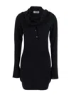Attico Knee Length Dress Featuring Button Detailing In Black
