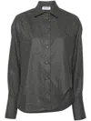 Attico Dark Grey Wool Blend Eliza Shirt In Gray