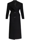 Attico Buttoned Long Coat In ブラック