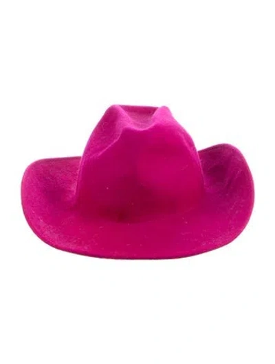 Pre-owned Attico Wool Cowboy Hat In Purple
