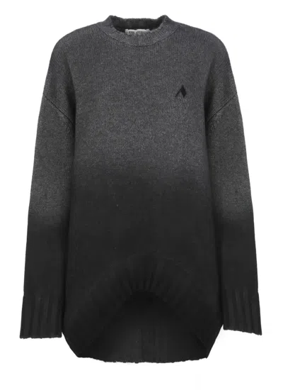 Attico Mini Dress In Wool And Cashmere In Dark Purple