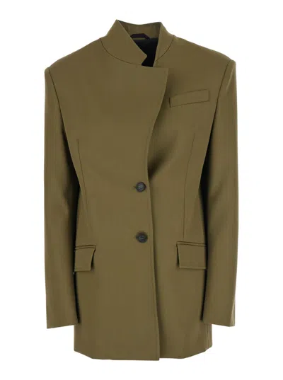 Attico Wool Gabardine Blazer