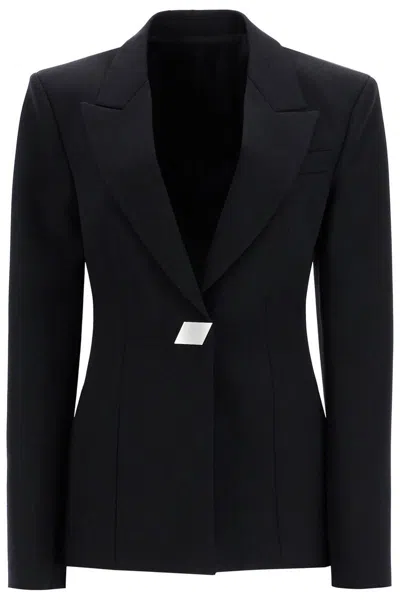Attico Wool Gabardine Blazer In Black