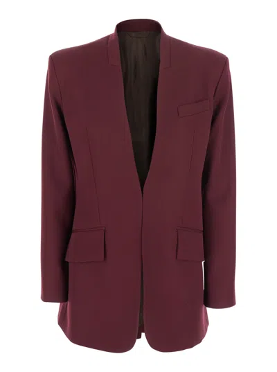 ATTICO BORDEAUX JACKET WITH DEEP NECKLINE AND STRAPS IN WOOL WOMAN