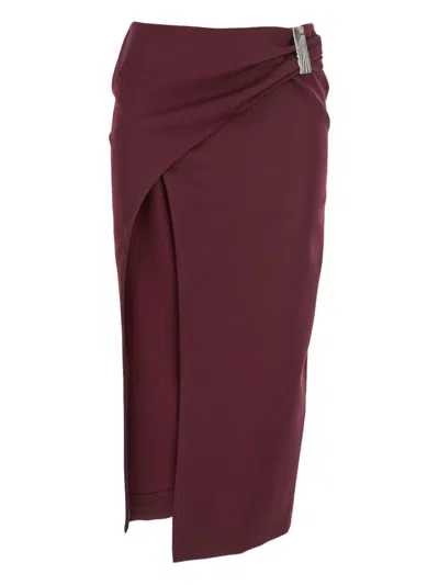 ATTICO WOOL GABARDINE SKIRT