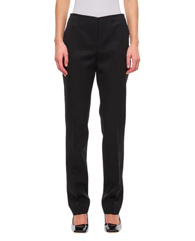 Attico Wool Gabardine Straight Pants In Black