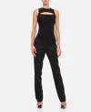 Attico Wool Gabardine Straight Pants In Black