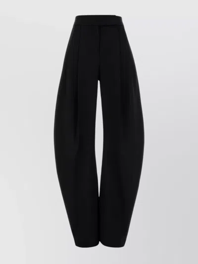 Attico Wool Gary Wide-leg Pant In Brown