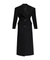 Attico Buttoned Long Coat In Black