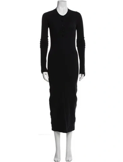 Pre-owned Attico Wool Midi Length Dress In Black