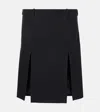 Attico Virgin Wool Midi Skirt In Black