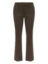 Attico Tailored Brown Pants With Concealed Closure In Brown