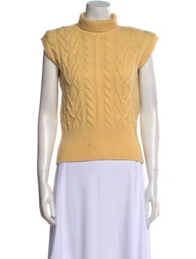 Pre-owned Attico Wool Turtleneck Sweater In Yellow