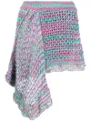 Attico Woven Asymmetric Miniskirt In Rosa