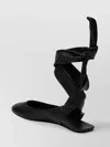 Attico Wrap Ankle Flat Sole Open Back Round Toe In Black