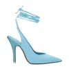 Attico Ankle Wrap Pointed Toe Slingback Pump In Blue