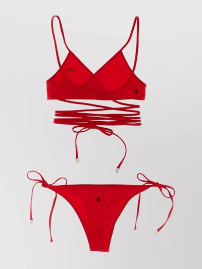 Attico Wrap-around Straps Triangle Top Bikini In Red