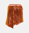 Attico Wrap-around Waist Miniskirt In Orange