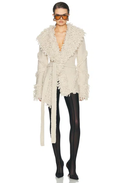 Attico Wrap Blouson Jacket In White
