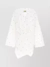 Attico Wrap Detail V-neckline Long Sleeves Dress In White