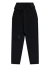 Attico Wrap-effect Belted Trousers In Black