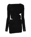 Attico Wrap Mini Dress In Black