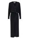 Attico Wrap-front Split Dress In Black